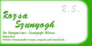 rozsa szunyogh business card